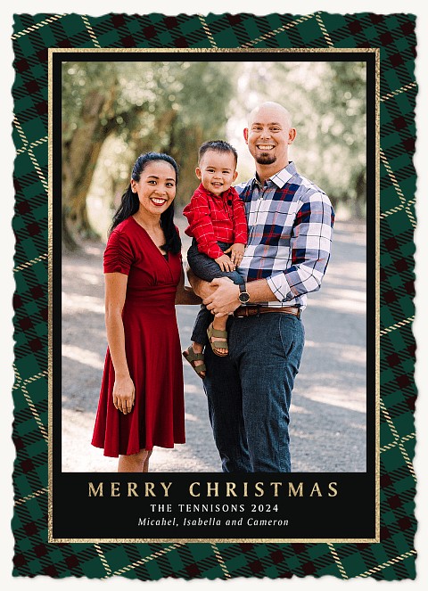 Classic Check Personalized Holiday Cards