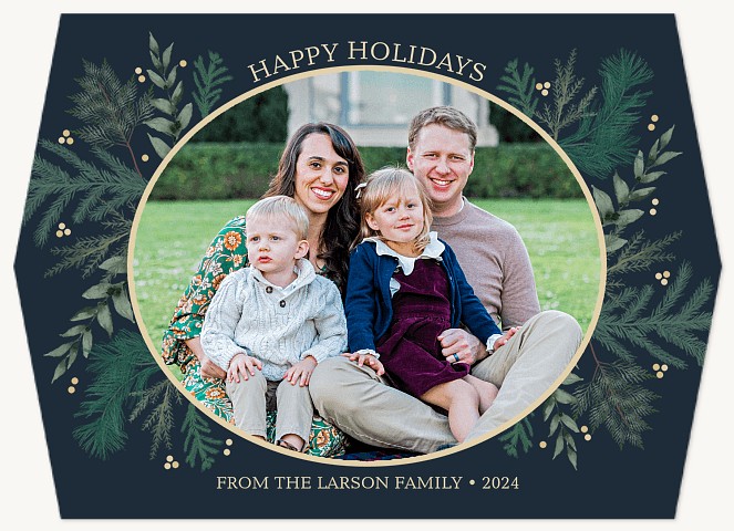 Holiday Wreath Personalized Holiday Cards