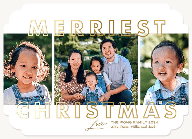 Outlined Personalized Holiday Cards