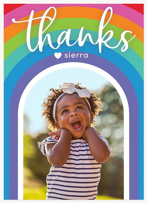 Rainbow Vibes Birthday Thank You Cards