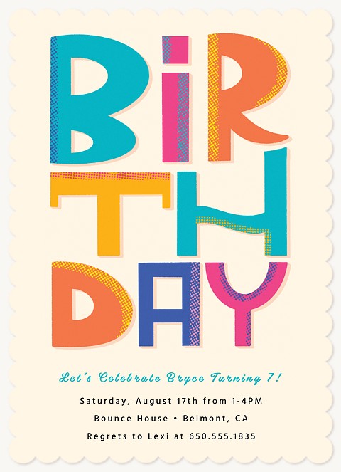 Ben-Day Birthday Kids Birthday Invitations
