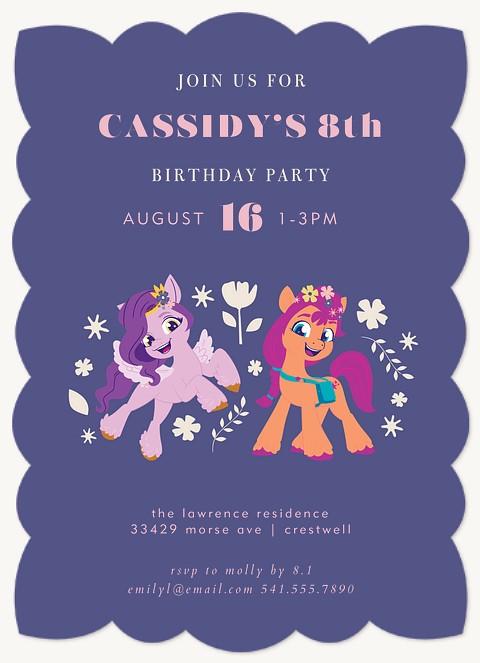 My Little Pony Fun Flowers Kids Birthday Invitations