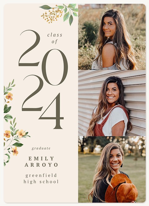 Watercolor Blooms Graduation Cards