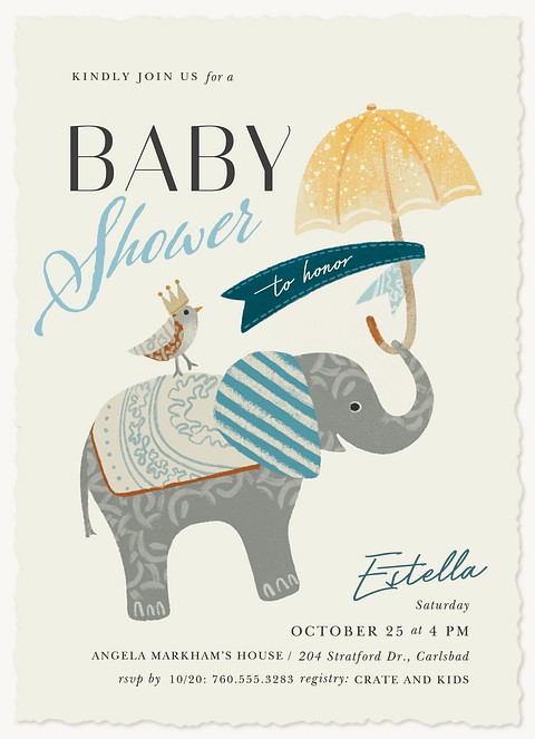 Elephant Shower Baby Shower Invites