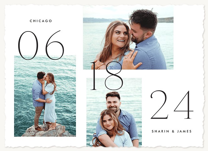 Diagonal Date Save the Date Cards