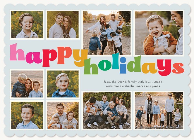 Happy Rainbow Personalized Holiday Cards