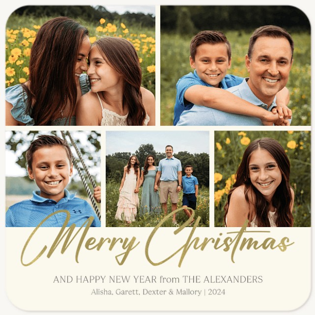 Simple Collage Personalized Holiday Cards