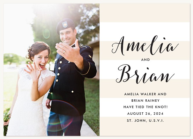 Sweetly Striped Wedding Announcements