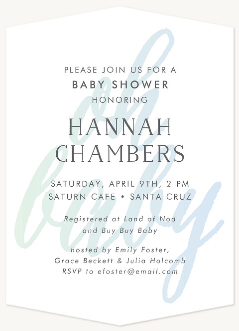 Ombré Watercolor Baby Shower Invites