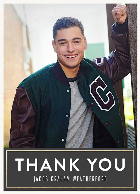 Bold Banner Graduation Thank You Cards