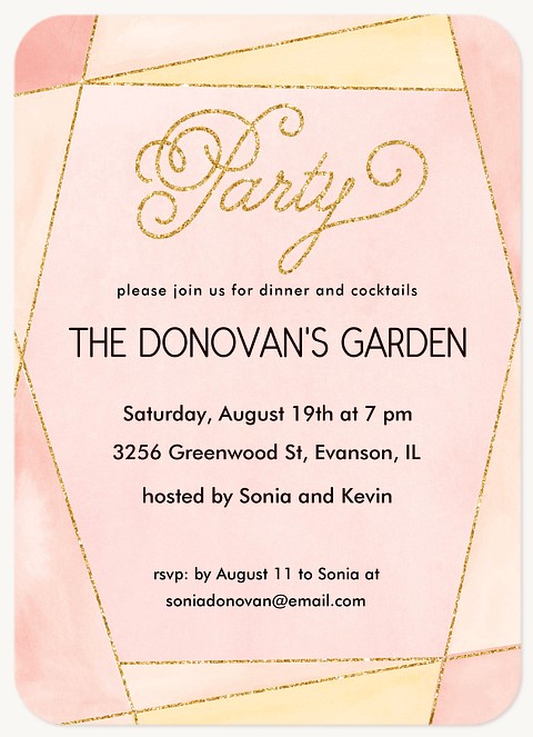 Glittered Angles Dinner & Cocktail Party Invitations