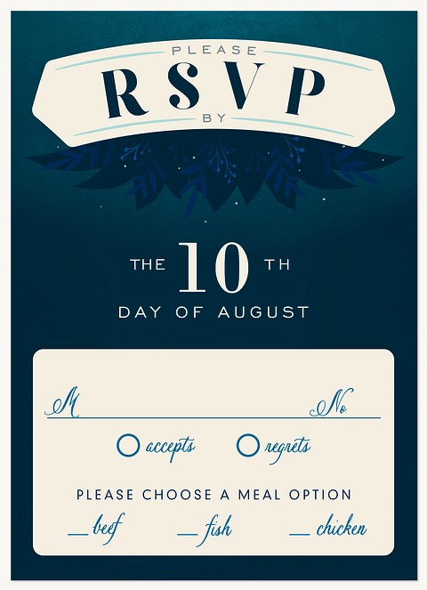 Midnight Garden Wedding RSVP Cards