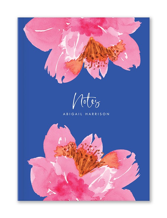 Pink Peonies Custom Hardcover Journals