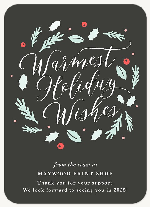 Windswept Holly Business Holiday Cards