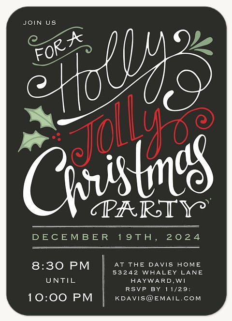 Holly Jolly Party Holiday Party Invitations