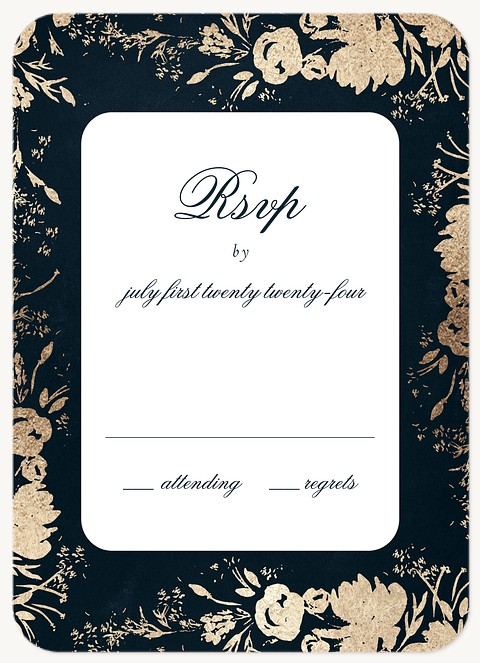 Gilded Florals Wedding RSVP Cards