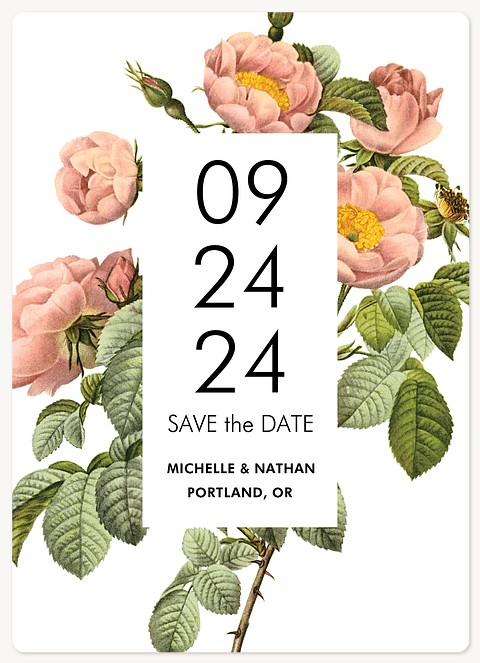 Vintage Roses Save the Date Magnets