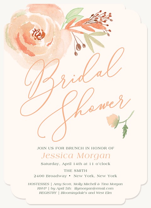 Peach Blossom Bridal Shower Invitations