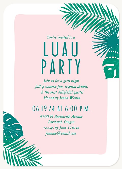 Modern Luau Summer Party Invitations