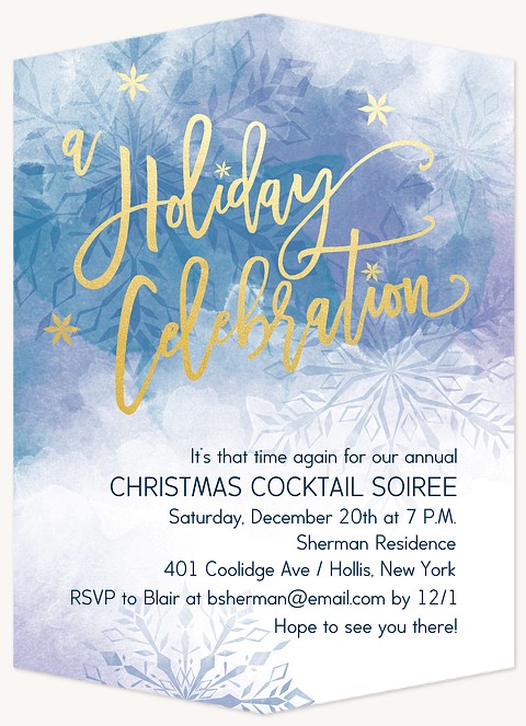  Snowflake Celebration Holiday Party Invitations