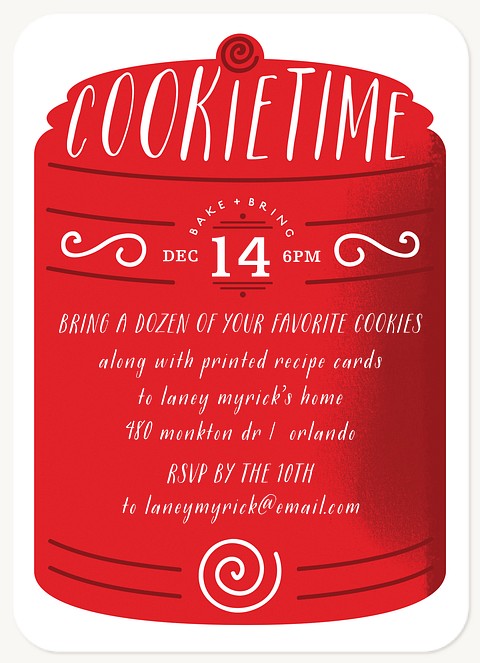 Cookie Jar Holiday Party Invitations