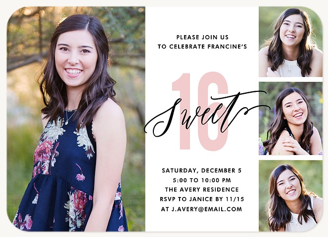 Sweet Celebration Teen Birthday Invitations