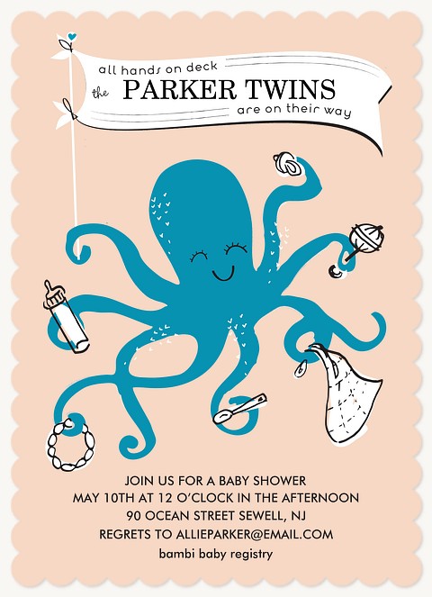 All Hands on Deck Baby Shower Invites