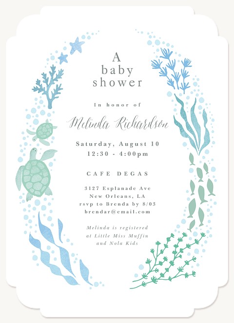 Aquatic Arrival Baby Shower Invites