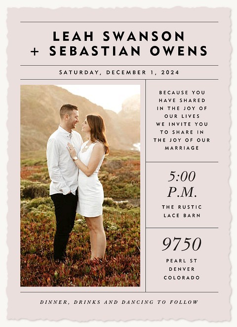 Breaking News Wedding Invitations