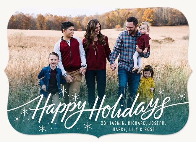 Charming Script Photo Holiday Cards