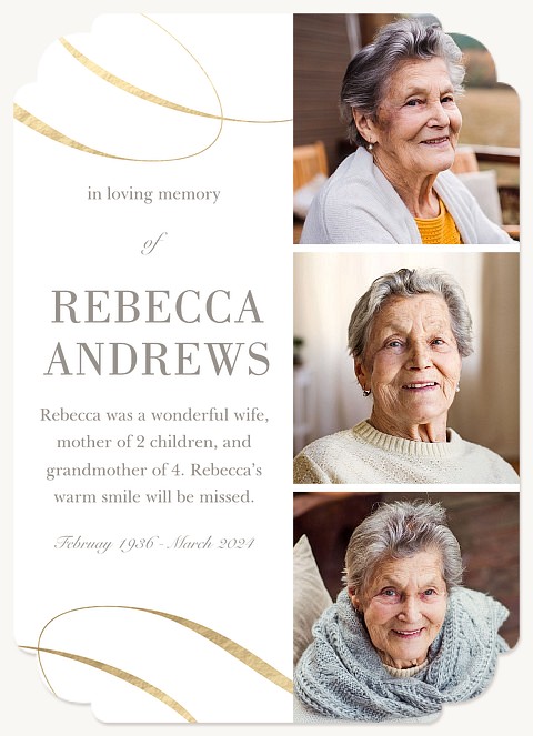 Graceful Ribbon Memorial & Sympathy Cards