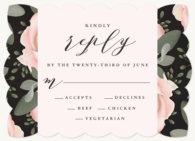 Peony Wedding RSVP Cards