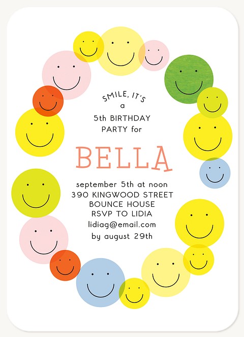 All the Smiles Kids Birthday Invitations
