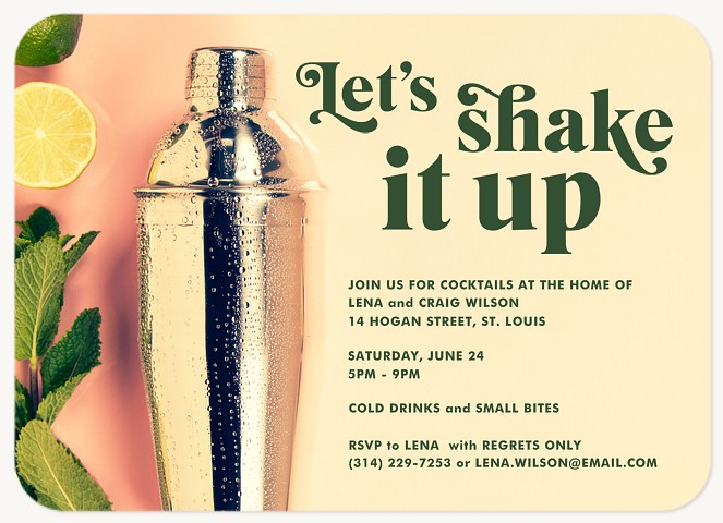 Shake it Up Dinner & Cocktail Party Invitations