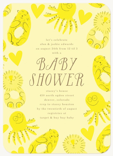 Sunshine Rattles Baby Shower Invites