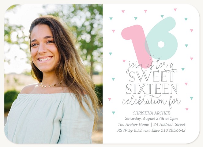 Bubbly 16 Teen Birthday Invitations
