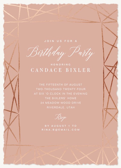 Faceted Border Party Invitations