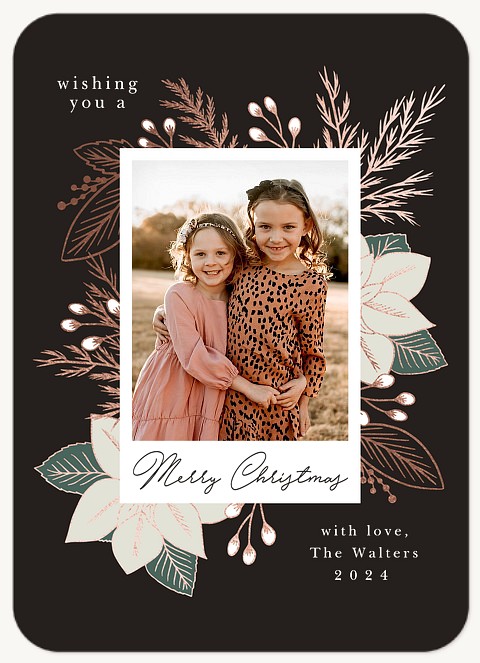 Gilded Poinsettias Christmas Cards