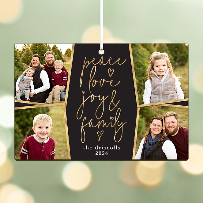Peace Love Family Personalized Ornaments