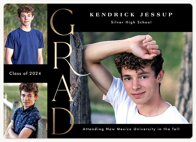 Gilded Grad Graduation Announcements