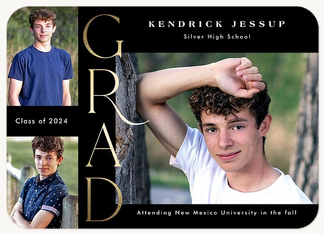 Gilded Grad Graduation Announcements