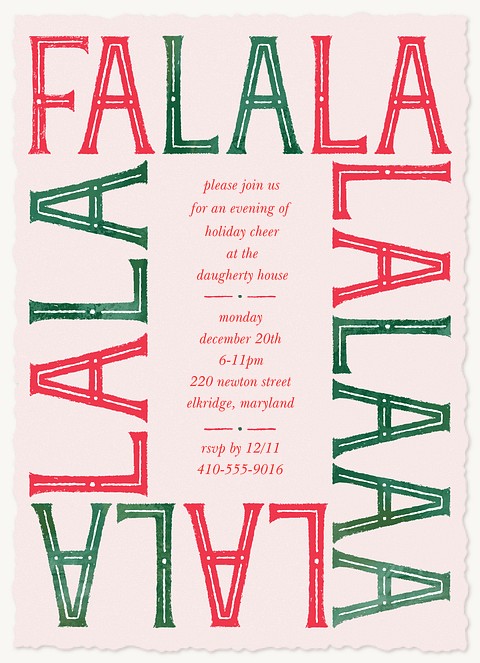 Falala Cheer Holiday Party Invitations