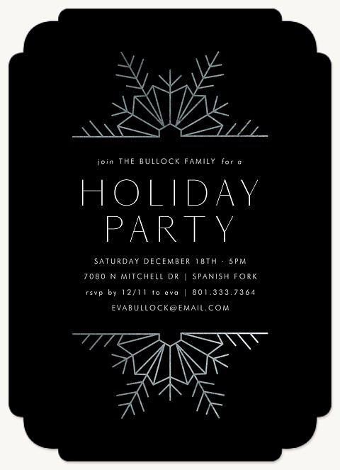 Snowflake Soiree Holiday Party Invitations