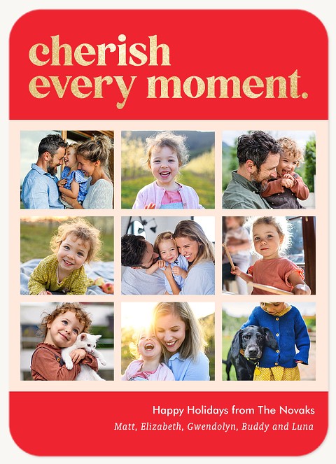 Cherish Every Moment Personalized Holiday Cards