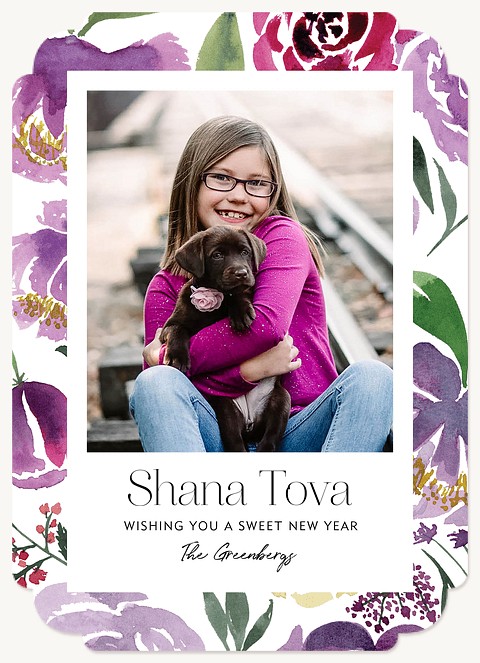 Watercolor Garden Rosh Hashanah cards