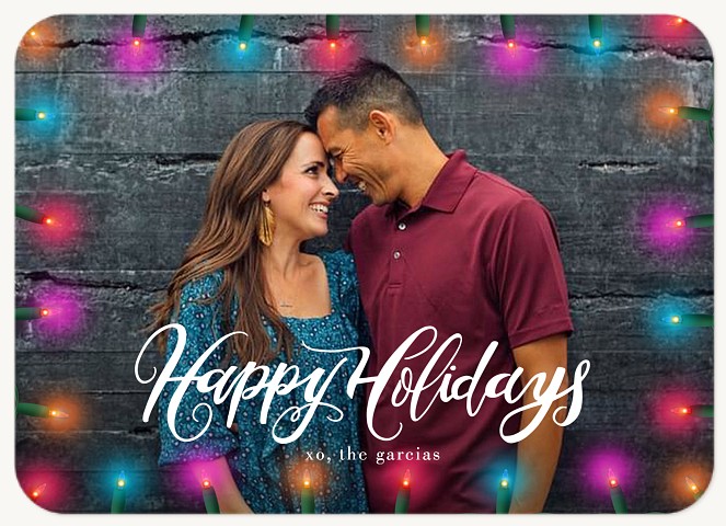 Colorful Lights Personalized Holiday Cards