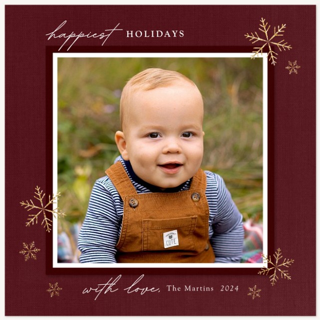 Shimmering Snowfall Personalized Holiday Cards