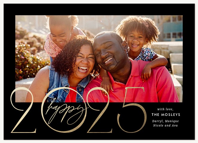 Distinguished New Year Personalized Holiday Cards