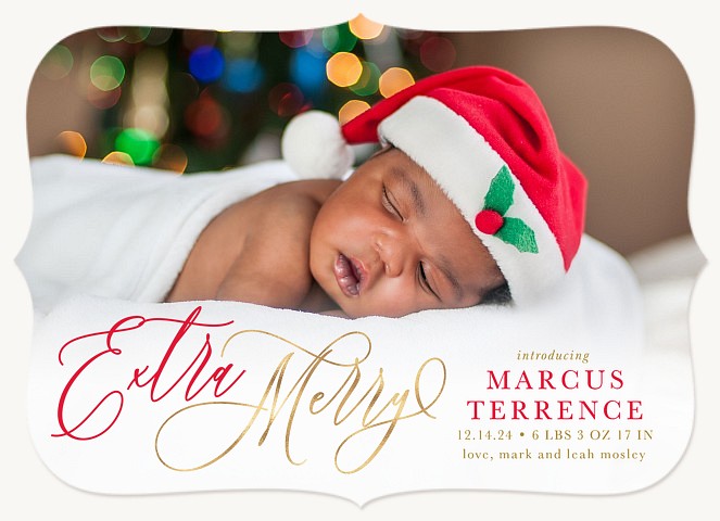 Extra Merry Introduction Personalized Holiday Cards