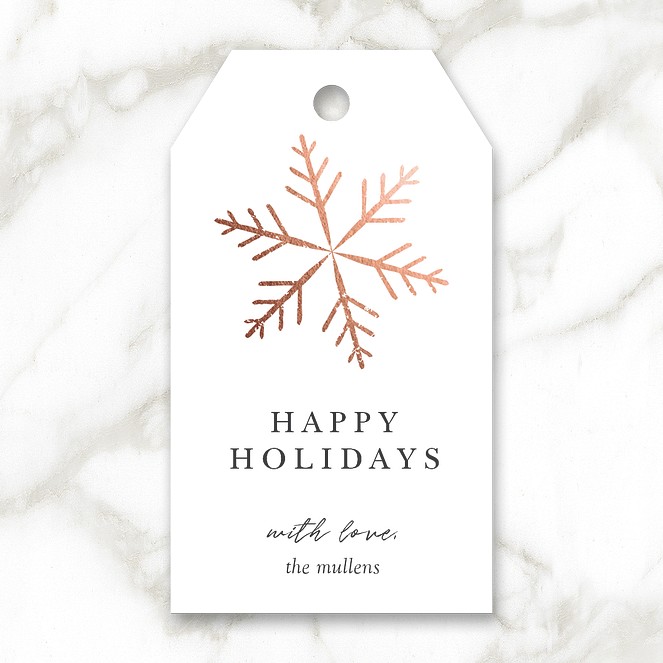 Modern Snowflake Custom Gift Tags